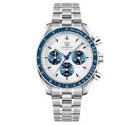 watchdives WD1860 WD1861 WD1863 Reloj cronógrafo para hombre Japón VK63 Relojes deportivos de cuarzo de 40 mm, reloj de pulsera de cristal de zafiro burbuja de 100 m, Pulsera de tornillo WD1863 blanco