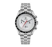 watchdives WD1860 WD1861 WD1863 - Reloj deportivo para hombre, cuarzo japonés VK63, 40 mm, cristal de zafiro, 100 m con correa de acero inoxidable, Wd1863 Esfera Blanca / Bisel Negro / Puntero Rojo