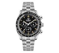 watchdives WD1860 WD1861 WD1863 - Reloj deportivo para hombre, cuarzo japonés VK63, 40 mm, cristal de zafiro, 100 m con correa de acero inoxidable, Wd1863 Vintage Negro / Bolígrafos divididos