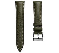 WatchGecko Correa de reloj de piel Vintage Highley, color oliva, 22 mm