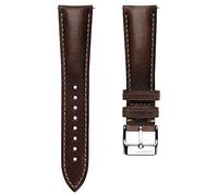 WatchGecko Correa de reloj de piel Vintage Highley, marrón chocolate, 18 mm