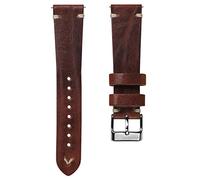 WatchGecko Correa De Reloj De Recambio Vintage: Sencilla, Hecha a Mano Y Certificada En Cuero Italiano Auténtico. Correa De Reloj Para Hombre Elegante Y Resistente. Marrón Rojizo, 21mm