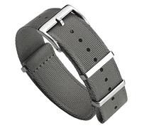 WatchGecko Signature Correa De Reloj De Nylon Militar De Calidad Suiza. Resistente, De Secado Rápido Y Segura Para Actividades Al Aire Libre. 19mm, Gris