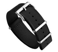 WatchGecko Signature Correa De Reloj De Nylon Militar De Calidad Suiza. Resistente, De Secado Rápido Y Segura Para Actividades Al Aire Libre. 19mm, Negro