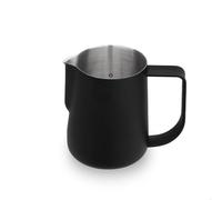 watchget Jarra de espuma de leche de acero inoxidable de 250 ml, jarra de vapor para café expreso, leche, capuchino, latte art, barista, jarra de vapor para espumar leche, color negro