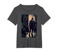 Watchmen Rorschach Light Camiseta, Mujer Tallas Grandes, Jaspeado Oscuro, 4XL Grande