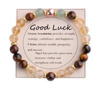 WATEFOER Pulsera de Cuentas de Piedras Curativas para Mujer, Pulseras Protección de Piedra Preciosas Naturales 8mm, Pulsera Elástica de Cuentas de Cristal Espiritual para Aliviar la Ansiedad (B)