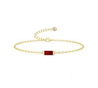 WATEFOER Pulseras de Oro con Piedras de Nacimiento para Mujer Pulsera de Cadena Ajustable 18K Oro Chapado Pulsera con Colgante de Piedra de Natal Día de la Madre Regalos de Cumpleaños (01.Enero)