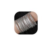 WATEFOER Pulseras de oro para las mujeres Boho multicapa apilables pulseras Juego de Pulseras Indias Joyas de Boda Regalo de Cumpleaños San Valentín (C-Plata 19pcs)