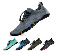 WateLves Scarpe da Bagno Scarpe da Acqua Donne Uomini Asciugano Velocemente e Indossano Velocemente Scarpe da Spiaggia,per Sub,Surf,Sport Acquatici,Escursionismo,Yoga,Oggi,Grigio BLU 37 EU