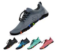 WateLves Scarpe da Bagno Scarpe da Acqua Donne Uomini Asciugano Velocemente e Indossano Velocemente Scarpe da Spiaggia,per Sub,Surf,Sport Acquatici,Escursionismo,Yoga,Oggi,Grigio BLU 46 EU
