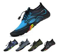 WateLves Scarpe da Bagno Scarpe da Acqua Donne Uomini Asciugano Velocemente e Indossano Velocemente Scarpe da Spiaggia,per Sub,Surf,Sport Acquatici,Escursionismo,Yoga,Oggi,Nero BLU 45 EU