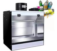Water ain Spray Booth, Model Paint Booth with Exhaust Fans, Benchtop Airbrush Spray Booth with LED Lighting & Removable Water Tank, for Painting Models Crafts Cake Nail Art Pottery 58 * 50 * 40cm