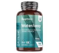 Water Away 180 Cápsulas Veganas - 11 Ingredientes con Diente de León, Té Verde, Vinagre Sidra de Manzana, Potasio, Vitamina B6 y Más, Suplemento Sin Gluten, Sin Lactosa, Sin OGM
