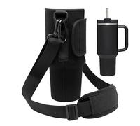 Water Bottle Carrier - Soft Elastic Sling Bag with Hook Design | Bottle Holder for Stainless Steel Insulated 40oz Coffee Mug Set - Style Strap for Car Use, Sports Hydration