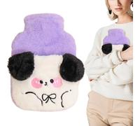 Water Bottle - Cartoon Animal Plush Cover, Heating Pad Warmer, Leak-Proof Rubber Liner, Soothing Heat, & Wellness, Large Size for Women Men Student Child Bed Extra Soft Plush Cover