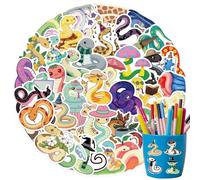 Water Bottle Decals, Cartoon Snake Stickers, Creative Suitcase Decals, Waterproof Stickers Set, Decorative Stickers for Notebooks, Laptop Sticker Set, Custom Stickers for Water Bottles
