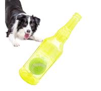 Water Bottle Dog Toy - Portable Puppy Chew Squeaky Cruncher, Interactive Play Accessory | long lasting Bite Resistant Pet Chewing Toy Bottle with Ball for Aggressive Chewers Fun Entertainment Exercise