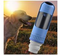 Water Bottle for Dogs on The Go 350ml con envase de Comida de 150g, Bebedero Perro Portatil para Acampar, Senderismo, Viajar,Blue