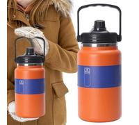 Water Bottle, Insulated Canteen, Stainless Steel Jug, Leak-Proof Lid Design, 4l Cold Retention Capacity, for Outdoor Camping Gym Travel Use, 13.39x5.91x4.69 Inches, Silver, 1 Piece