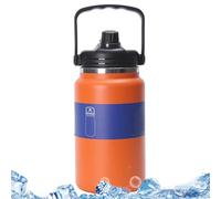 Water Bottle Insulated, Leakproof Stainless Steel Flask, Large 4L Portable Water Bottle for Beach, School, Sports, Camping, Outdoor Hiking, Travel and Cycling, 5.91x13.39x4.69 inches