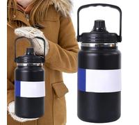 Water Bottle Insulated, Leakproof Steel Flask, 5.91x13.39x4.69 Inches Large 4L Hydration Jug, Portable Drinking Container for Beach School Sports Camping Hiking Travel Cycling Use
