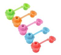 Water Bottle Topper for Kids, Spill-Proof Silicone Spout, Safe Drinking Experience, Kid-Friendly Protective Lid, 5 Pieces Leakproof Drink Accessories for Traveling, Road Trip, School, Picnic, 5cm