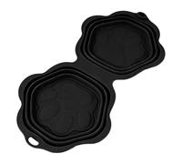 Water Bowl For Dogs - Silicone 15.75in 2 Compartment Feeder | Pet Food Bowl, Travel Feeding Dish, Portable Pet Feeder, Cat Dog Bowls For Indoor Outdoor Camping Hiking Travel