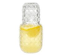 Water Carafe with Cup,Clear Mouthwash Dispenser - Glass Water Pitcher - for Wine Liquids Bedroom Bathroom Home Kitchen Dining Party