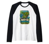 Water Change First Cuidado Acuario Camiseta Manga Raglan