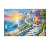 Water City Flower Border Puzzle 1000 Piezas Alivio De Estrés Rompecabezas para Hombres Y Mujeres Decoración Hogar Estera Portátil 3D Moderno 1000 PCS
