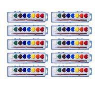 Water Colors Paint Adult Set - 10x Watercolor Paint Sets | Washable Paints With Brush | Heart Shaped Watercolor Painting Set | Art Supplies, Painting Kit, Classroom School Exchange