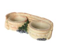 Water Dish for Reptile Tank, Resin Bearded Dragon Terrarium Bowl, 10.5cm/4.13in 8.5cm/3.34in Transparent Drinking Basin, Small Turtle Feeder, Aquarium Decoration Feeding Accessories