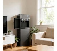 Water Dispensador de Agua Todo en uno, Enfriador frío y Caliente de Carga Inferior, con luz indicadora de Botella vacía, para Uso doméstico y de Oficina,01,Cold and Hot Type