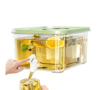 Water Dispenser for Fridge - 3L Leak Proof Spigot Beverage Jug | Transparent Beverage Container with Easy Pour Faucet for Water Juice Iced Tea Refrigerator Home Parties and Camping