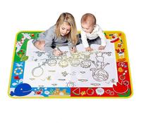 water doodle drawing mat 100 x 70 cm drawing mat with wheel seal water bowl and brush, reusable water painting mat for children