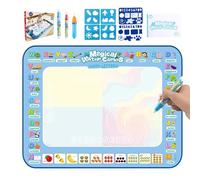 Water Doodle Mat - Tablero de escritura de aprendizaje reutilizable, pintura de agua con tecnología de tinta, diseño educativo, estación de dibujo para vacaciones