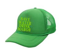 Water Drink Margs Trucker Gorra de Camionero Estilo Vintage Divertido Lindo Gráfico Country Tequila Sombrero de Cerveza Gorra de Conducción para Mujer y Hombre, verde, M