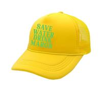 Water Drink Margs Trucker Gorra de Camionero Estilo Vintage Divertido Lindo Gráfico Country Tequila Sombrero de Cerveza Gorra de Conducción para Mujer y Hombre, amarillo, M