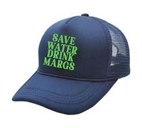 Water Drink Margs Trucker Gorra de Camionero Estilo Vintage Divertido Lindo Gráfico Country Tequila Sombrero de Cerveza Gorra de Conducción para Mujer y Hombre, marine, M