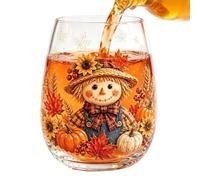 Water Drinking Glasses Funny Cute - Harvest Anti-Tip Fall Table Decor Clear | Vasos de agua transparentes para cocina, oficina, apartamento, granja, restaurante, fiesta, vacaciones, Acción de Gracias