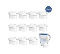 Water Filter Cartridge, 12-Pack Replacement for Brita Maxtra Plus, Marella Filter Jug Refill