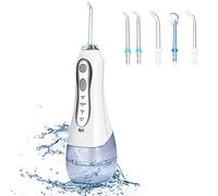 Water Flosser para los dientes profesional inalámbrico irrigador oral con 300ml embalse y 5 boquillas Jet 3 presión de agua USB recargable de hilo dental