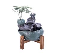 Water Fountain Desktop Ornament 13-Inch Tiered Indoor Tabletop Water Fountain - Creative Flowing Water Porch Decoration Interior Water Feature for Home - Small Fountain Zen Meditation Fountain Craft