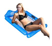 Water Hammock, Inflatable Pool Float Lounger, Soft Mesh Seat and Supportive Headrest, Summer Accessory for Lake River Beach Pool Vacation Relaxing Travel, 30,71 x 43,31 x 5,91 pulgadas