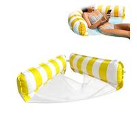 Water Hammock Pool Float 2-in-1 Striped Inflatable Portable Hammock Inflatable Floating Chair Stable Design Quick Inflation For Lake Sea Pond River Indoor Outdoor Outside Camping Travel Summer