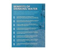 Water Health Benefits Chart Poster Daily Wellness Reminder Wall-Art