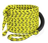 Water Inflatable Tow Hose with Water Sports Floating Rope Accessories - 18m Boat Tow Ropes | 59ft Heavy Duty Floating Ski Rope for 1-2 Persons, PVC Composite Wakeboard Ropes with Random Color Handle