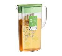 Water Infuser Pitcher - 2L Iced Tea Pitcher with Lid and Infuser for Refreshment | Borosilicate Glass with Bamboo Cap & Metal Mesh Core for Juices, Fruit, Sangria and Lemonade