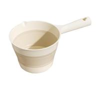Water Ladle - Thermoplastic Rubber PP Foldable Scoop 27x15.5x10.5cm Ergonomic Spill Proof Design, Space Saving Dipper | Long Handle Water Spoon for Cooking Shower Meal Prep Camping Gardening Fishing